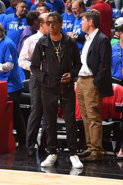 Babyface - Babyface at game three of the first round of 2019 NBA playoffs between the Los Angeles Clippers and Golden State Warriors. (Photo: Andrew D. Bernstein/Getty Images)