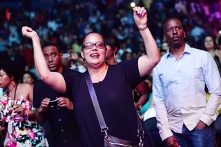 Good Vibrations - As the music mood hit cruise control an audience member was brought to her feet.(Photo: Earl Gibson/BET/Getty Images for BET)