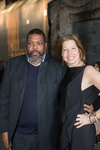 Meet the Critic - New Yorker writer Hilton Als arrives to the event and poses with&nbsp;Creative Time's President and Artistic Director Anne Pasternak.&nbsp;(Photo: Ryan Kobane, Courtesy BMF Media)