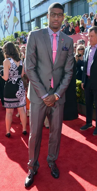 Paul George - The 6'9&quot; Indian Pacers shooting guard is known to rock a half-moon part and some dapper threads. And that mischievous smile...  (Photo: Alberto E. Rodriguez/Getty Images for ESPY)