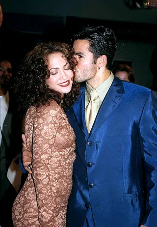 Jennifer Lopez and Ojani Noa&nbsp; - Noa is the lucky lad who got to walk down the aisle with Lopez before she became J.Lo. Their 1997 marriage was short-lived, however, and they divorced 11 months later. In 2007, a court-appointed arbitrator issued a permanent injunction that forbid Noa from &quot;criticizing, denigrating, casting in a negative light or otherwise disparaging&quot; his ex-wife.(Photo: Albert Ortega, stringer/Getty Images)