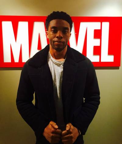 Chadwick Boseman @chadwickboseman - Are you feeling Marvel's newest addition? While the Black Panther doesn't get his own movie until 2017, you can catch a glimpse of him (and the yummy actor who plays him) in Captain America: Civil War,&nbsp;in theaters now.&nbsp;(Photo: Chadwick Boseman via Twitter)