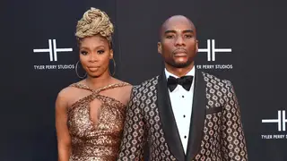 Jessica Gadsden and Charlemagne Tha God attend Tyler Perry Studios Grand Opening Gala - Arrivals at Tyler Perry Studios on October 5, 2019 in Atlanta, Georgia.