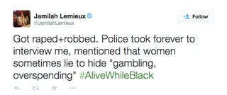 @JamilahLemieux - Eventually another hashtag spread telling stories about people of color and their interactions with police. (Photo: Jamilah Lemieux via Twitter)