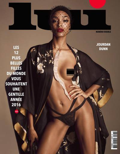Jourdan Dunn on Lui - The British supermodel covers the racy French magazine in little more than lace panties and a silky kimono. But, hey, when you got it, flaunt it!  (Photo: Lui Magazine, January 2016)