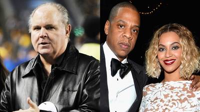 Rush Limbaugh vs. Jay Z and&nbsp;Beyoncé - Rush Limbaugh&nbsp;has come for&nbsp;Jay Z&nbsp;on several occasions via his talk show. In 2013, when Hov released&nbsp;MCHG,&nbsp;Rush wanted to know why advertisers flocked around Jay, who uses the N-word throughout his lyrics, but abandoned&nbsp;Paula Deen&nbsp;after her racist comments.In 2013, he then took aim at Bey's “Bow Down.” Rush told his audience,&nbsp;“[Destiny's Child]&nbsp;songs were attempts to inspire young women not to take any grief from men. She’s done a 180.&nbsp;Beyoncé, now having been married, having been impregnated and giving birth to Blue Ivy… is now saying, ‘Go ahead and put up with it!’ … Because she married a rich guy, she’s even calling herself Mrs. Carter on the tour … She now understands it’s worth it to bow down.”(Photos from Left: George Gojkovich/Getty Images, Lester Cohen/WireImage)