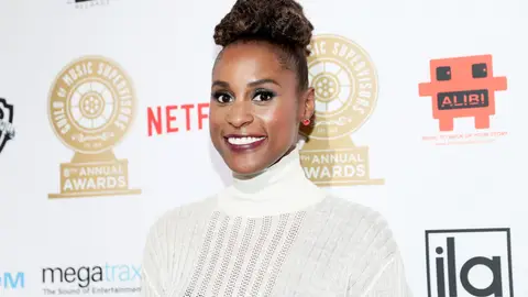 LOS ANGELES, CA - FEBRUARY 08:  Issa Rae attends the 8th Annual Guild of Music Supervisors Awards at The Theatre at Ace Hotel on February 8, 2018 in Los Angeles, California.  (Photo by Rich Polk/Getty Images for Guild of Music Supervisors )