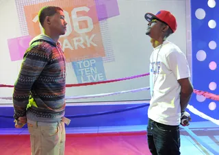 The Faceoff - Freestyle Friday competitors Misery and Yung'N 223 at 106 &amp; Park, March 15, 2012.(Photo: John Ricard/BET)&nbsp;