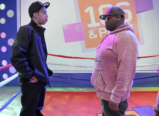 C'Mon - Freestyle Friday competitors Dreams and Relly face off at 106 &amp; Park, March 15, 2012.(Photo: John Ricard/BET)&nbsp;