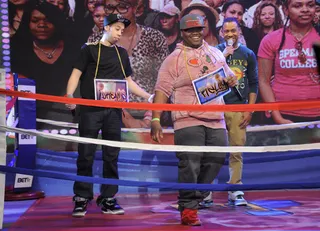 Yeah - Freestyle Friday competitors Dreams and Relly battle at 106 &amp; Park, March 15, 2012.(Photo: John Ricard/BET)