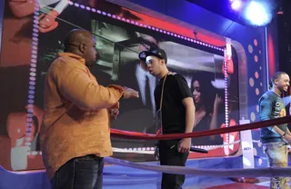 Good Job - Segment producer Pat Charles talks with Freestyle Friday competitor Dreams at 106 &amp; Park, March 15, 2012.(Photo: John Ricard/BET)