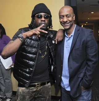 The Man - Wale and Stephen Hill at 106 &amp; Park, March 13, 2012. (Photo: John Ricard / BET)