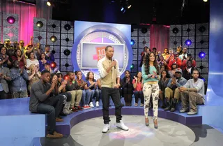 Livest Show - Terrence J and Rocsi Diaz at 106 &amp; Park, March 12, 2012. (Photo: John Ricard / BET)