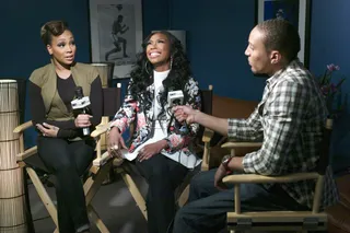 Oh Boy - Tony Anderson of bet.com interviews Brandy and Monica in the green room at 106 &amp; Park, March 12, 2012.&nbsp;(Photo: John Ricard / BET)