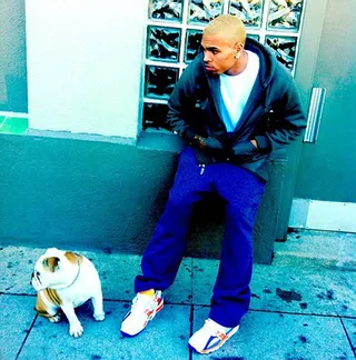 Blonde Ambitions - His clothes aren't the only thing Brown uses to express himself. The singer also bleached his hair for a good stretch.   (Photo: Twitter via ChrisBrown)
