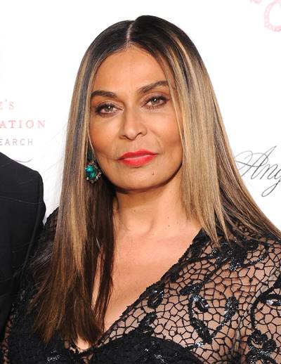 Tina Knowles - Mama Knowles serves a coral matte pout and pin-straight locks to perfection.   (Photo: Dimitrios Kambouris/Getty Images for Gabrielle's Angel Foundation)