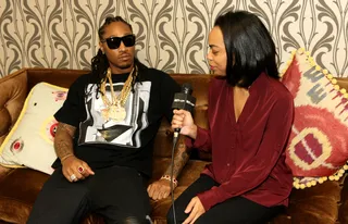 Straightforward - Future gets interviewed by BET.com's Taj Rani backstage at 106. (Photo: Bennett Raglin/BET/Getty Images for BET)