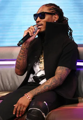 The Future Is Here - Future sits and chats with hosts Bow Wow and Keshia Chanté. (Photo: Bennett Raglin/BET/Getty Images for BET)