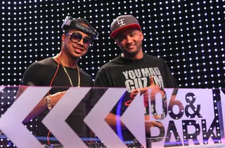 Hit the Floor - DJ Young Crow and DJ Live play all the jams on 106. (Photo:&nbsp; Bennett Raglin/BET/Getty Images)