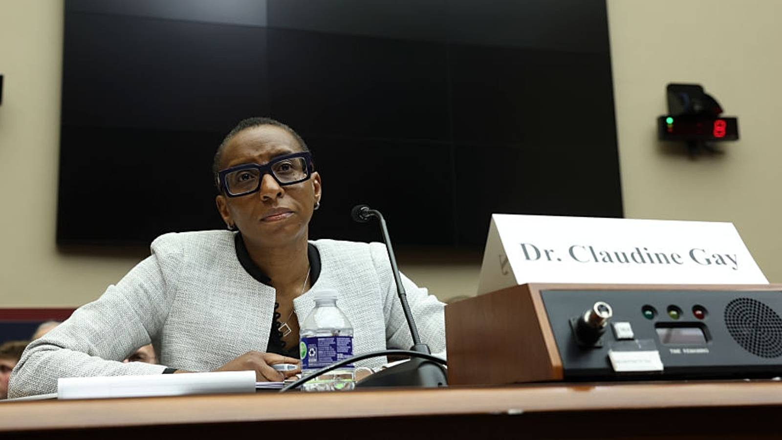 Dr. Claudine Gay, President of Harvard University, testifies before the House Education and Workforce Committee at the Rayburn House Office Building on December 05, 2023 in Washington, DC.