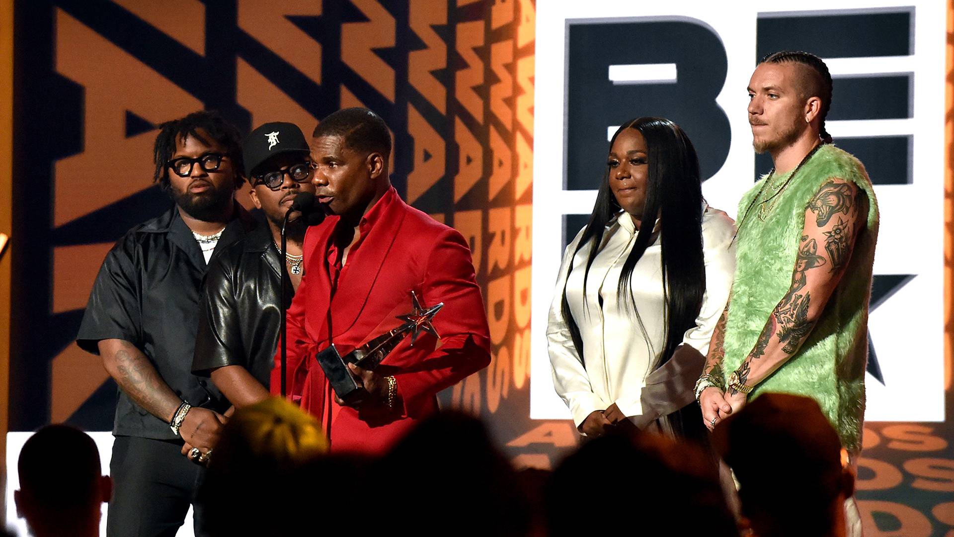 Best Gospel/Inspirational Award Winners Kirk Franklin and Maverick City Music (Photo by Aaron J. Thornton/Getty Images for BET)