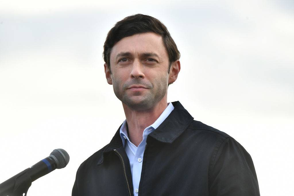 STONECREST, GEORGIA - DECEMBER 28:  Georgia Democratic Senate candidate Jon Ossoff speaks onstage during the "Vote GA Blue" concert on December 28, 2020 in Stonecrest, Georgia. (Photo by Paras Griffin/Getty Images)