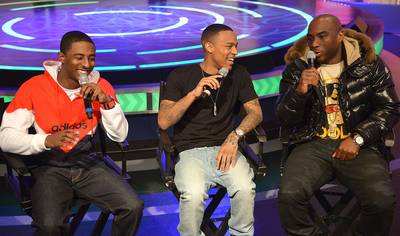 The Guys - Rapper Shorty da Prince, rapper Bow Wow, and radio personality Charlemagne co-host BET's 106 &amp; Park on March 22, 2013 in New York City. (Photo: Mike Coppola/Getty Images for BET)