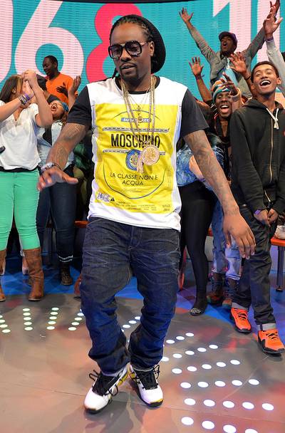 Got It - Rapper Wale greets fans after his interview on BET's 106 &amp; Park on March 20, 2013 in New York City. (Photo: Mike Coppola/Getty Images for BET)