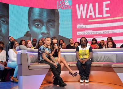 Check That Out - Rapper Bow Wow and actress Paigion interview rapper Wale on BET's 106 &amp; Park on March 20, 2013 in New York City. (Photo: Mike Coppola/Getty Images for BET)