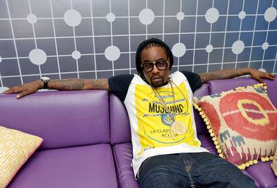 Chillin - Rapper Wale is interviewed on BET's 106 &amp; Park on March 20, 2013 in New York City. (Photo: Mike Coppola/Getty Images for BET)