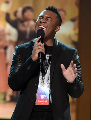Sunday Best&nbsp; - Sunday Best winner Joshua Rogers delivers a showtime-worthy performance during rehearsals.&nbsp;(Photo: Kevin Winter/Getty Images for BET)