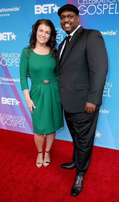 Solo Star - New solo recording artist Vonnie Lopez stopped to pose for a photo with Riverphlo President &amp; CEO Luther Mano Hanes on the Celebration of Gospel red carpet.(Photo: Maury Phillips/Getty Images for BET)