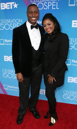 Coordinated - Pastor Charles Jenkins and his lovely wife Dr. Tara Rawls-Jenkins coordinated their outfits and matched perfectly! Cute! (Photo: Maury Phillips/Getty Images for BET)