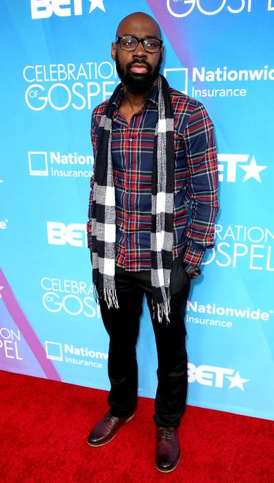 Cali Stylin' - In the true spirit of L.A., Jamaal &quot;Mali Music&quot; Pollard stepped on the red carpet in black pants, maroon shoes and a plaid shirt to match. Looking good bro!(Photo: Maury Phillips/Getty Images for BET)