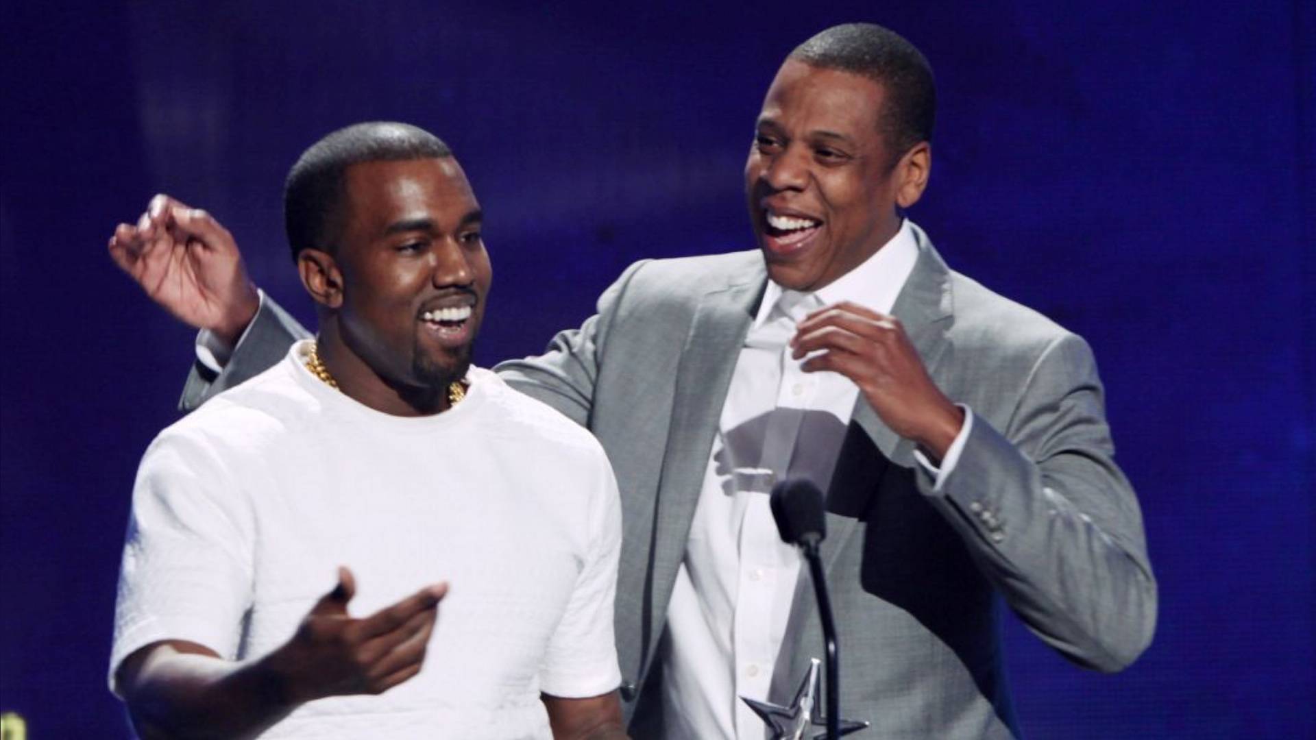 Kanye West and Jay-Z on BET Buzz 2020.