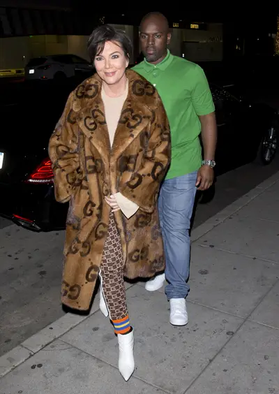 Kris Jenner and Corey Gamble - What breakup rumors? The 62-year-old momager and her boo, 37-year-old Corey Gamble, were spotted going out to dinner in Beverly Hills.&nbsp;(Photo: Splash News)