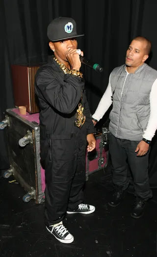 Maverick - Recording aritst Plies takes over the mic backstage. (Photo: Bennett Raglin/BET/Getty Images for BET)