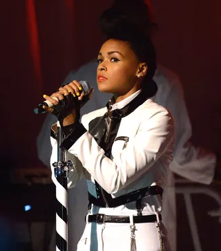 Showstopping Beauty - Janelle Monáe is one gorgeous girl. Check the flawless performer on stage at the Vic Theater in Chicago. (Photo: Daniel Boczarski/Redferns via Getty Images)