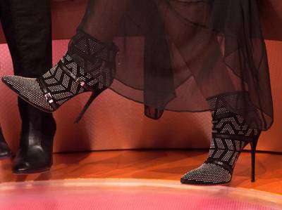 Dazzled - A close-up of Keke Palmer's sparkling shoes on 106. (Photo:&nbsp; Bennett Raglin/BET/Getty Images)