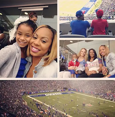 Sanya Richards-Ross - The Olympic gold-winning track and field star is easy and breezy with her ombre bob haircut and denim jacket while supporting hubby Aaron Ross, cornerback for the New York Giants.  (Photo: Sanya Richards-Ross via Instagram)
