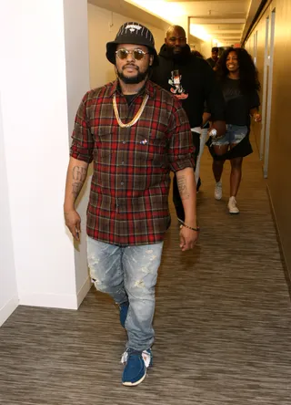 ScHoolin' - Recording artist ScHoolBoy Q backstage ready to hit the 106 stage with the rest of his TDE (Top Dawg Entertainment) fam. (Photo:&nbsp; Bennett Raglin/BET/Getty Images for BET)