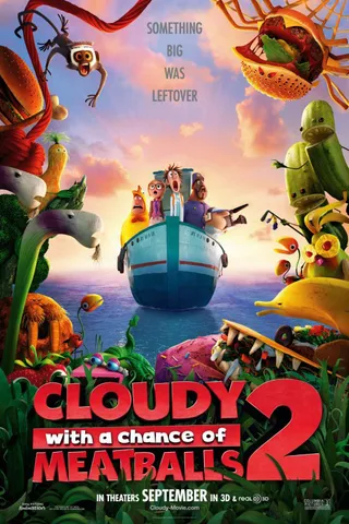 Cloudy With a Chance of Meatballs 2: September 27 - In this follow-up to the 2009 original animated feature, an inventor discovers his machine that turned weather into food now turns meals into food-animals. The film also features the voice acting talents of Terry Crews.  (Photo: Columbia Pictures)