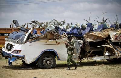 Dozens Killed in Kenya Bus Crash - The Red Cross reported that at least 41 people have died in a bus crash near Narok, a town west of the capital Nairobi. A police traffic officer told BBC that the bus may have been speeding before it plunged into a valley and rolled over several times.(Photo: EPA/DAI KUROKAWA/LANDOV)
