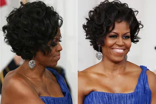 Stately Affair - We couldn’t get over Michelle’s curly bob for a state dinner in 2010. She's quite the fashionista.&nbsp;   (Photos: Gary Fabiano-Pool/Getty Images; Mark Wilson/Getty Images)