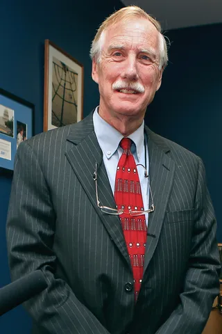Angus King - Angus King is a U.S. senator from Maine. He was 19 years old when he listened to Martin Luther King Jr. give his “I Have a Dream” speech which inspired him to support civil rights through his work as a politician. King&nbsp;supported the principles embodied in the Equal Rights Amendment in 2001 and continues to advocate for equality.(Photo: Chip Somodevilla/Getty Images)