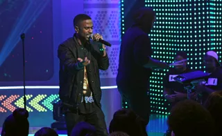 Passion - Big Sean gets into his performance on 106. (Photo: Bennett Raglin/BET/Getty Images for BET)