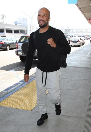 Jet-Setting - Common&nbsp;was spotted about to catch a departing flight&nbsp;at Los Angeles International Airport (LAX).(Photo: WENN.com)