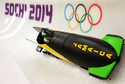Jamaican Bobsled Team Finally Receives Luggage in Sochi - The first Jamaican bobsled team since 2002 arrived in Sochi for the 2014 Winter Olympics, but their luggage and equipment didn’t. But they were finally able to practice for the first time on Thursday after their luggage was released from security inspection.&nbsp;(Photo: Alex Livesey/Getty Images)