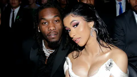 Offset and Cardi B attend THE 61ST ANNUAL GRAMMY AWARDS.