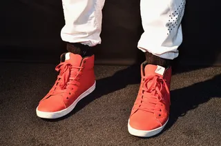 DeStorm Power - red Aldo FiteLA - DeStorm Power was keeping fresh and bold with his red kicks.(Photo: Paras Griffin/BET/Getty Images for BET Networks)